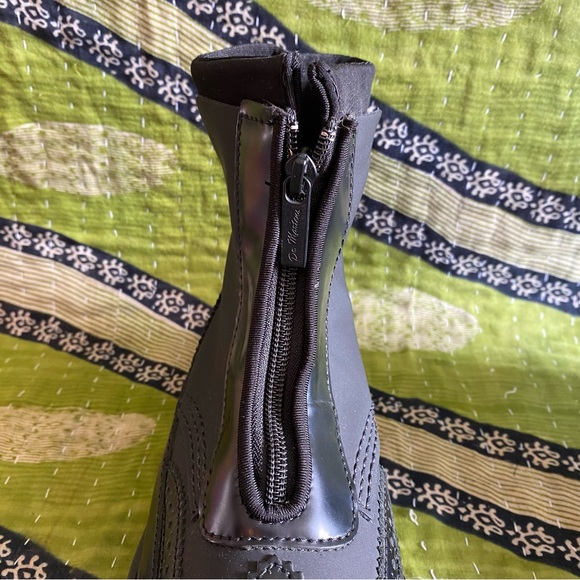 NWOB Rare Dr. Martens Black Jemison Wingtip Zip Up Wedge Combat Boots Size 6 - Picture 12 of 16